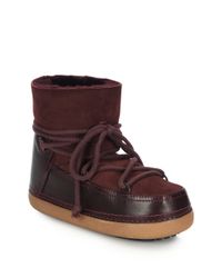 Ikkii | Red Suede and Leather Moon Boots | Lyst