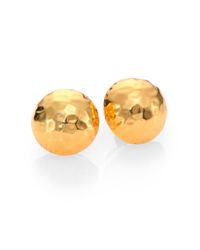 Nest | Metallic Hammered Half-ball Stud Earrings | Lyst