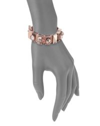Alexander McQueen | Metallic Leather & Metal Loop Bracelet | Lyst