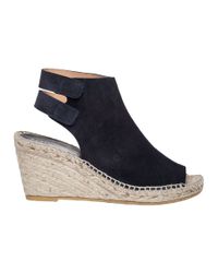Bettye Muller - Black 'download' Suede Wedge Espadrille Sandal - Lyst