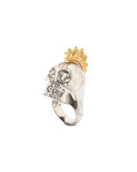 Alexander McQueen | Metallic Punk Skull Ring | Lyst