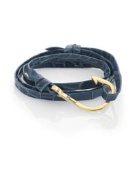 Miansai | Blue Anchor Alligator Leather Bracelet for Men | Lyst