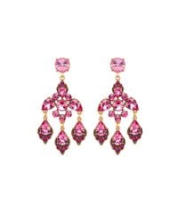 Oscar de la Renta | Purple Magenta Swarovski Crystal Chandelier Earrings | Lyst