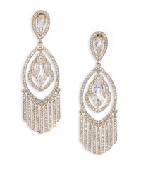 Adriana Orsini | Metallic Embraced Crystal Chandelier Earrings | Lyst