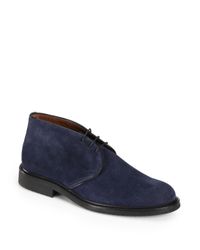 Saks Fifth Avenue | Blue Suede Chukka Boots for Men | Lyst