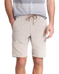 Vince | Natural Chambray Drawstring Shorts for Men | Lyst
