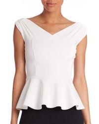 La Petite Robe Di Chiara Boni | White Peplum Top | Lyst