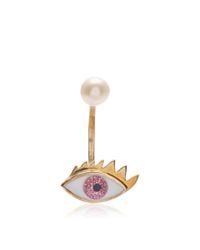 Delfina Delettrez | Metallic Glittered Eye Pierced Earring | Lyst