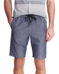 VINCE | Blue Chambray Drawstring Shorts for Men | Lyst