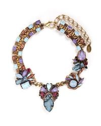 Erickson Beamon | Multicolor 'ripple Cascade' Stud Lace Swarovski Crystal Necklace | Lyst