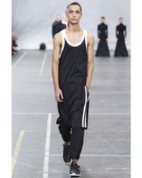 Y-3 | Black Long Cotton Jersey Tank Top for Men | Lyst