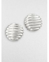 John Hardy | Metallic Sterling Silver Button Earrings | Lyst