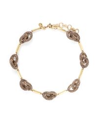 J.Crew | Brown Pavé Link Chain Collar Necklace | Lyst