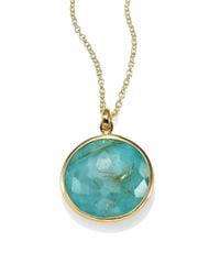 Ippolita | Metallic Rock Candy Lollipop Turquoise, Rutilated Quartz & 18K Yellow Gold Doublet Pendant Necklace | Lyst