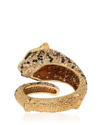 Roberto Cavalli | Metallic Jeweled Panther Cuff Bracelet | Lyst