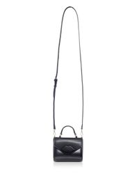 Lulu Guinness Black Polished Leather Mini Izzy Bag