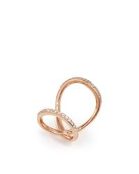 Fallon | Metallic Rose Gold Pavé Infinity Ring | Lyst