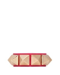 Valentino | Pink 'rockstud' Macro Leather Bracelet | Lyst