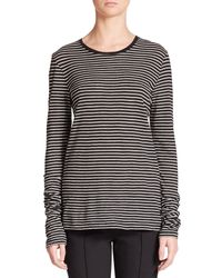 Vince | Gray Feeder Striped Cotton Jersey Top | Lyst