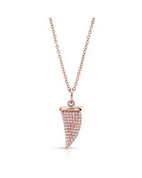 Anne Sisteron - Pink 14kt Rose Gold Diamond Shark Tooth Necklace - Lyst