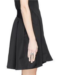 Kenneth Jay Lane | Metallic Crystal Pavé Cushion Cut Ring | Lyst