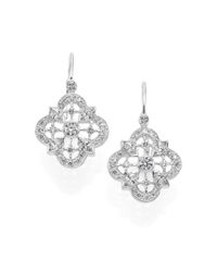 Kwiat | Diamond & 18K White Gold Clover Drop Earrings | Lyst