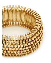 Kenneth Jay Lane | Metallic Metal Weave Thick Elastic Bracelet | Lyst