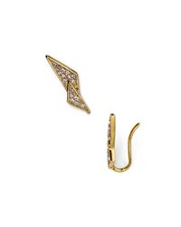 Rebecca Minkoff | Gold Pavé Triangle Ear Climbers | Lyst