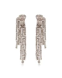 Oscar de la Renta | Metallic Tiered Drop Crystal Earrings | Lyst
