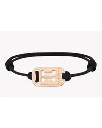 Tateossian - Zodiac 18k Yellow Gold Gemini Black Waxed Cord Bracelet for Men - Lyst