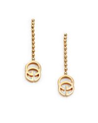 Gucci | Metallic Running G 18k Yellow Gold Drop Earrings | Lyst