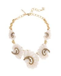 Oscar de la Renta | Metallic Resin Swirl Scalloped Necklace | Lyst