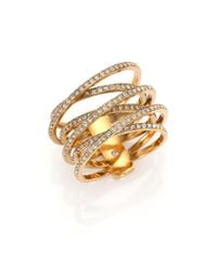 Michael Kors | Metallic Brilliance Statement Pave Crisscross Ring/goldtone | Lyst