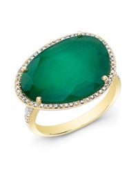 Anne Sisteron - Metallic 14kt Yellow Gold Green Onyx Organic Diamond Cocktail Ring - Lyst