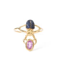Daniela Villegas | Metallic Yellow Gold Midi Beetle Ring | Lyst