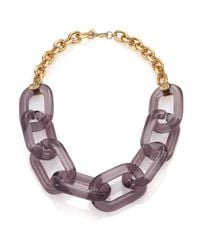 Kenneth Jay Lane | Metallic Translucent Link Statement Necklace | Lyst