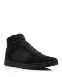 BOSS | Black Boss Green Ray Mid Sneakers for Men | Lyst