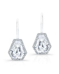 Anne Sisteron - Metallic 14kt White Gold White Topaz Diamond Jewel Earrings - Lyst