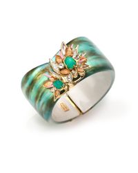 Alexis Bittar | Blue Desert Jasmine Lucite, Chalcedony & Crystal Asymmetrical Cuff Bracelet | Lyst