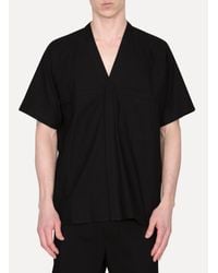 Jan Jan Van Essche - Black Kimono Collar Shirt for Men - Lyst