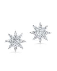 Anne Sisteron | 14kt White Gold Diamond Starburst Stud Earrings | Lyst