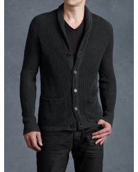 John Varvatos | Gray Shawl Collar Cardigan for Men | Lyst