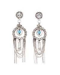 DANNIJO - Metallic Oxidized Silverplated Swarovski Crystal Drop Earrings - Lyst