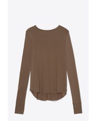Helmut Lang | Green Cotton-cashmere Long-sleeve Tee | Lyst