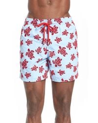 Vilebrequin | White Moorea Swim Trunks W/ Flocked Turtles for Men | Lyst