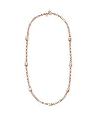 Michael Kors - Pink Heritage Long Padlock Chain Necklace - Lyst