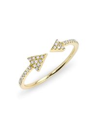 Anne Sisteron - Metallic 14kt Yellow Gold Diamond Open Double Triangle Ring - Lyst