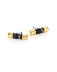 Michael Kors | City Barrel Black Agate Stud Earrings | Lyst