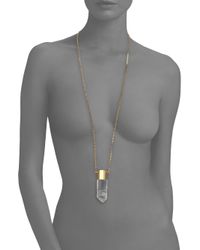 Chloé | Metallic Diann Rock Crystal Thin Pendant Necklace | Lyst