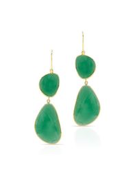 Anne Sisteron - 14kt Yellow Gold Chrysoprase Resort Earrings - Lyst